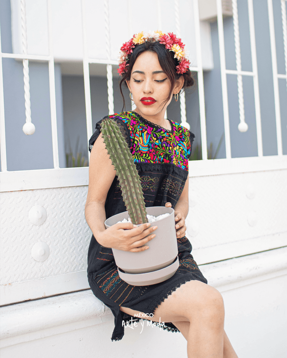 Vestido Telar Paloma - MÉXICO ARTE Y MODA - Vestido Bordado