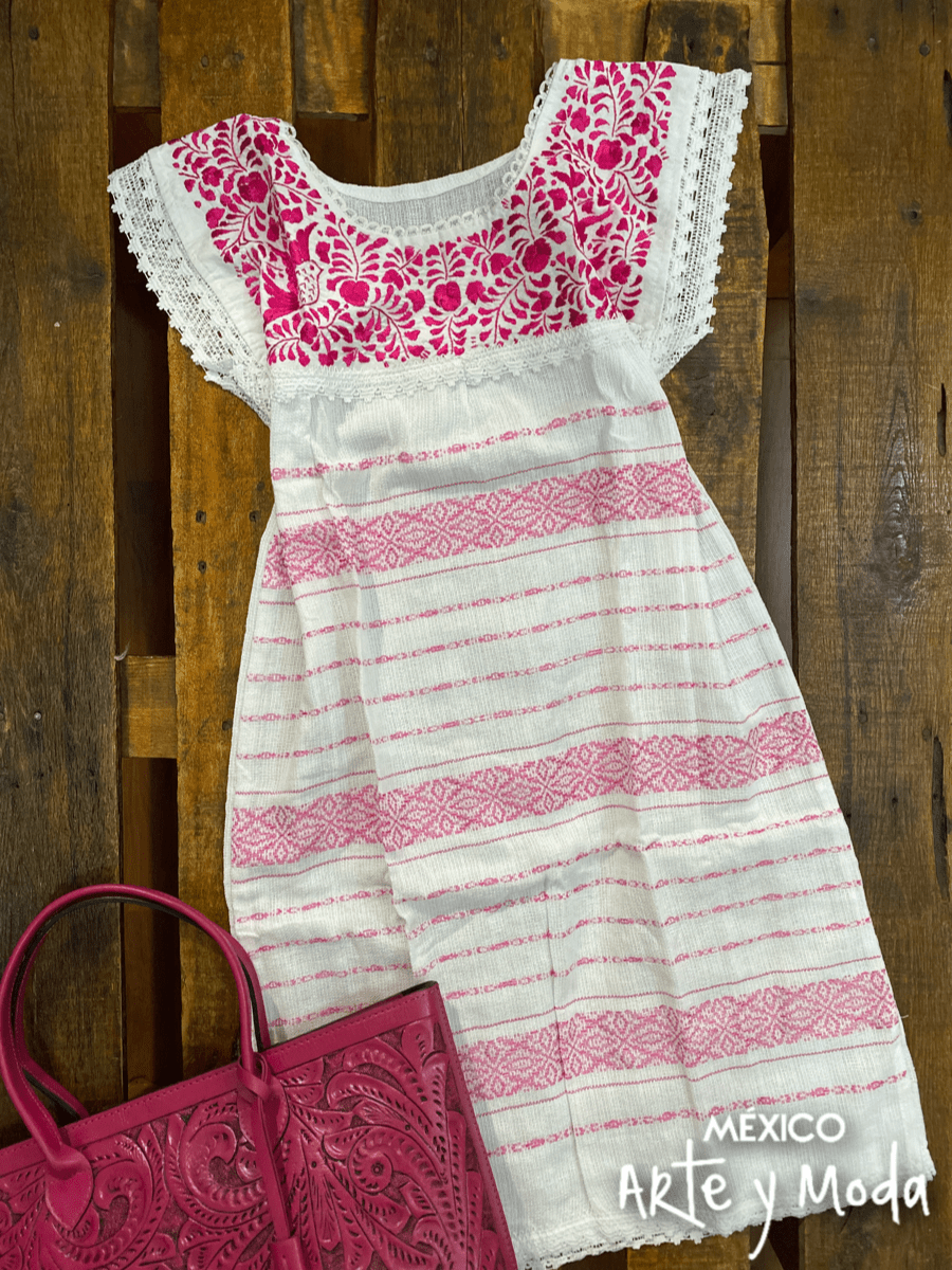 Vestido Telar Paloma - MÉXICO ARTE Y MODA - Vestido Bordado