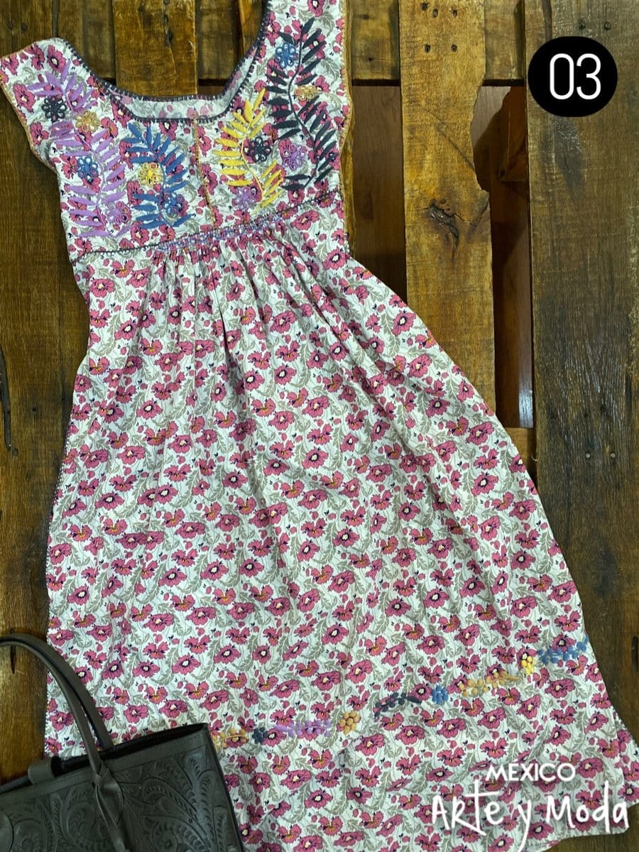 Vestido Teopisca Estampado - MÉXICO ARTE Y MODA - Vestido Bordado