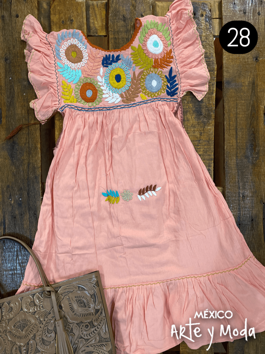 Vestido Teopisca Fino - MÉXICO ARTE Y MODA - Vestido Bordado