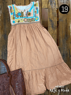 Vestido Teopisca Fino - MÉXICO ARTE Y MODA - Vestido Bordado