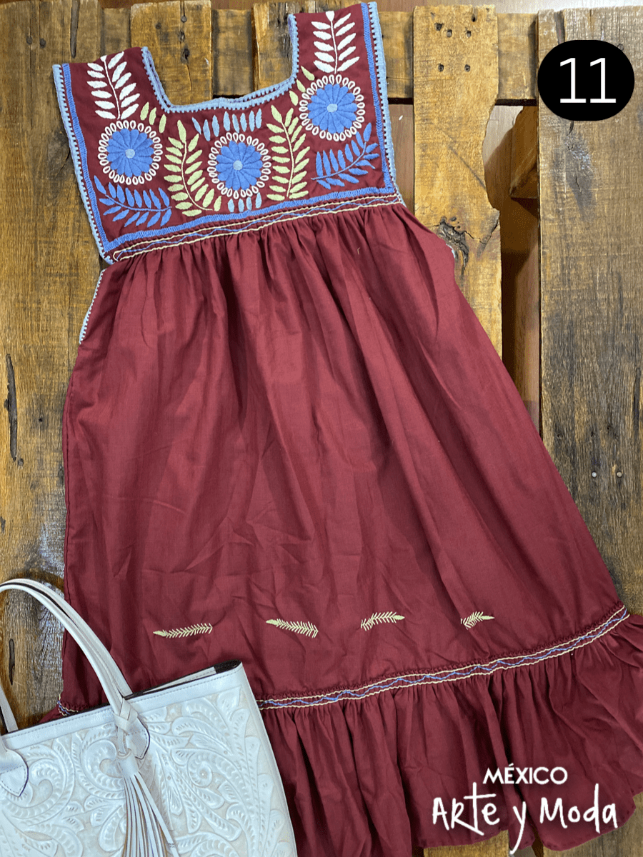 Vestido Teopisca Fino - MÉXICO ARTE Y MODA - Vestido Bordado