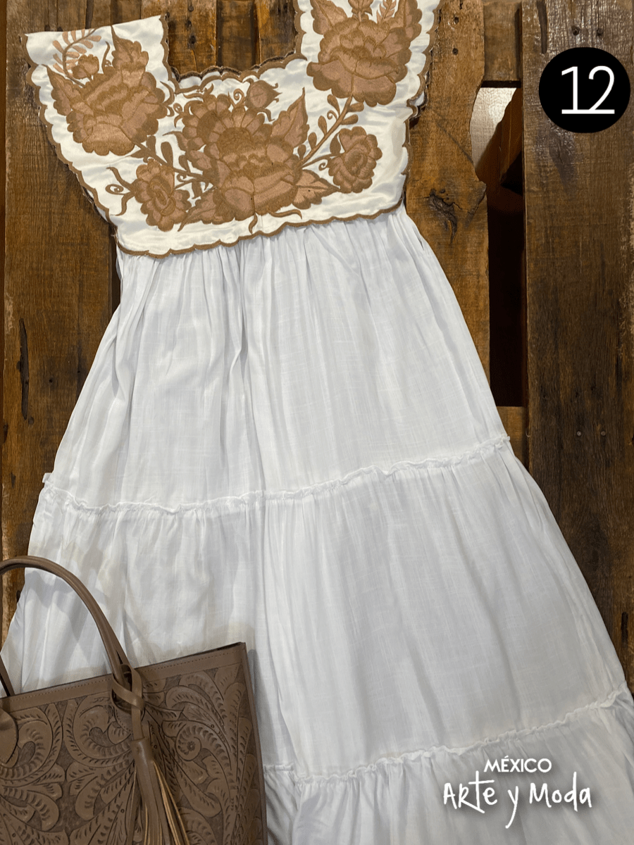 Vestido Zinac Gala Rayon - MÉXICO ARTE Y MODA - Vestido Bordado