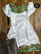 Vestido Zinac Satín - MÉXICO ARTE Y MODA - Vestido Bordado