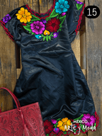 Vestido Zinac Satín - MÉXICO ARTE Y MODA - Vestido Bordado