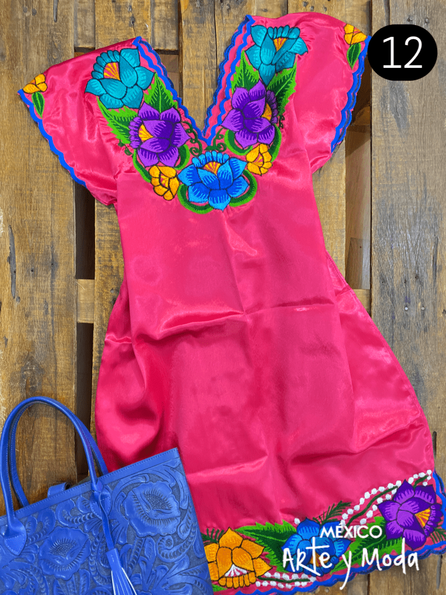 Vestido Zinac Satín - MÉXICO ARTE Y MODA - Vestido Bordado